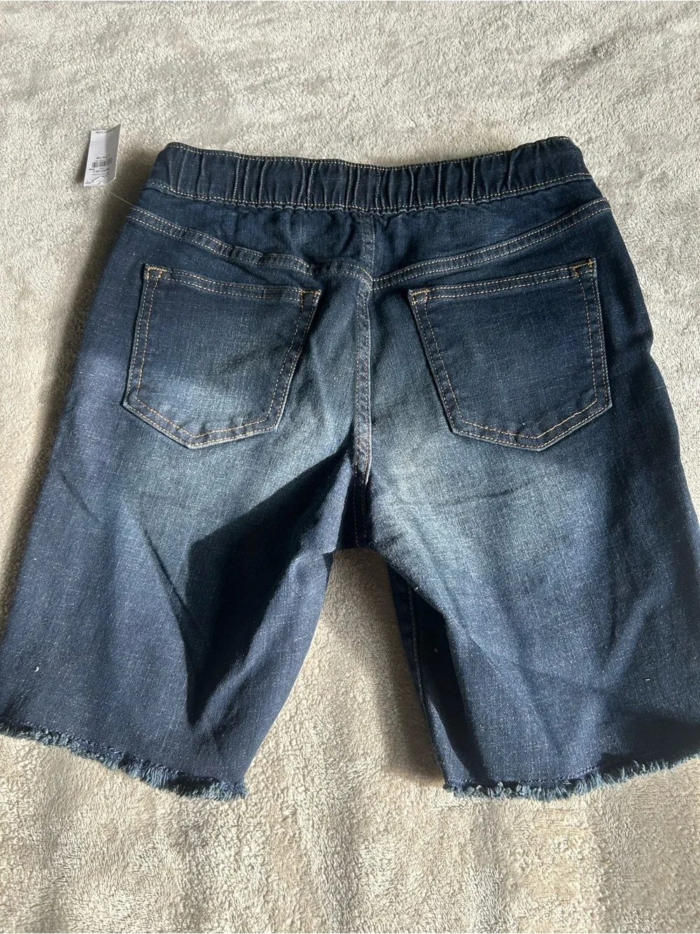 Old Navy Boys Blue Denim Pull-On Shorts - Dark & Light Wash